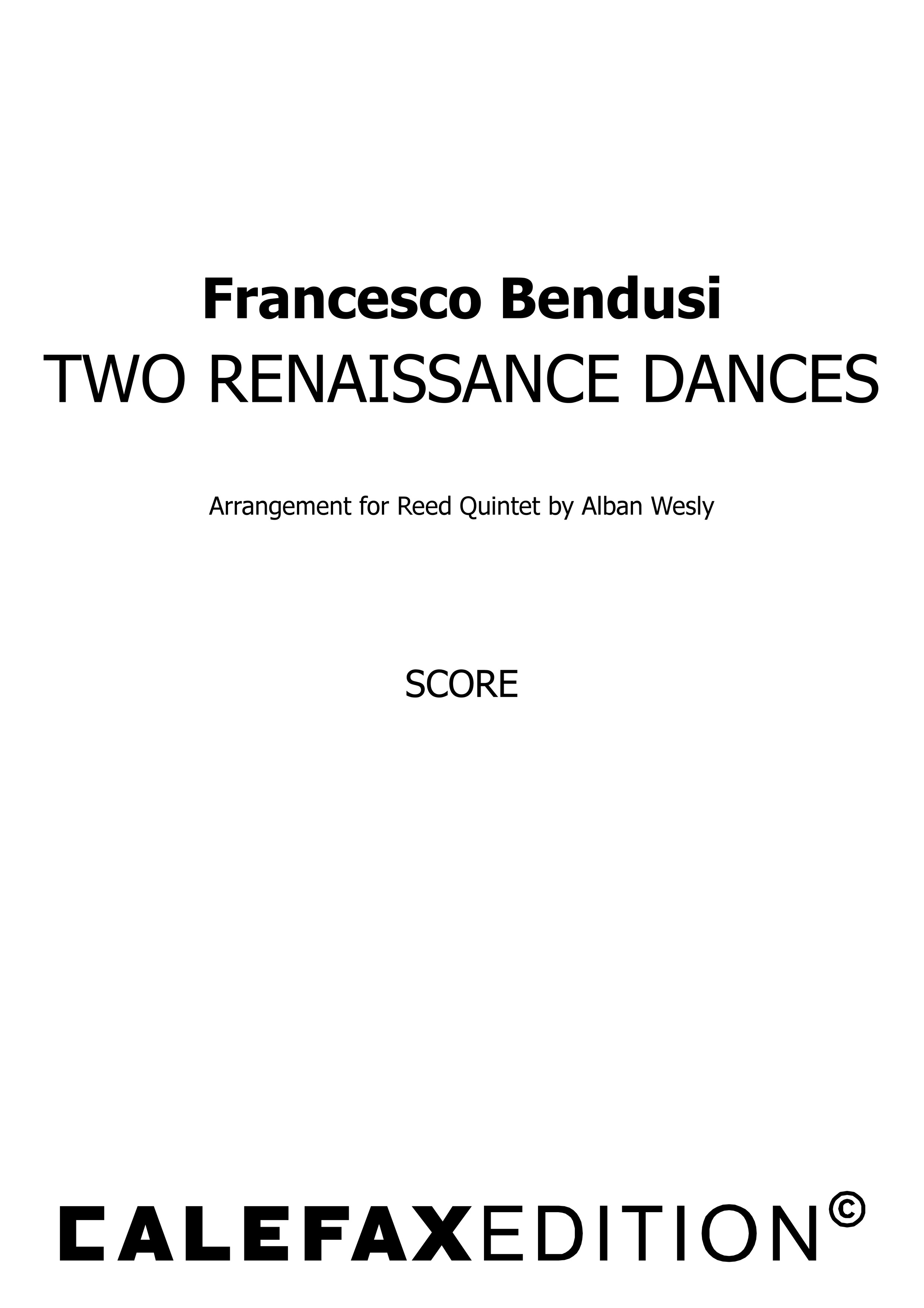 Two　Renaissance　Francesco:　Calefax　Shop　Bendusi,　Dances