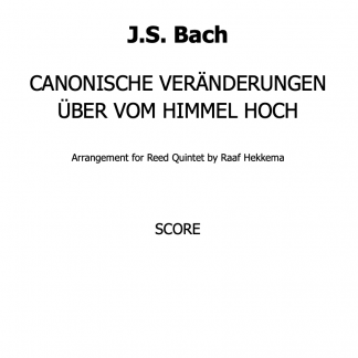 Bach, J.S.: Canonische Veränderungen über Vom Himmel Hoch