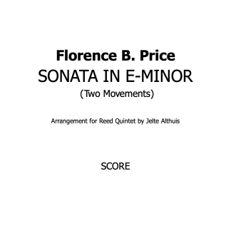 Price, Florence B.: Sonata in E-Minor (Two Movements)